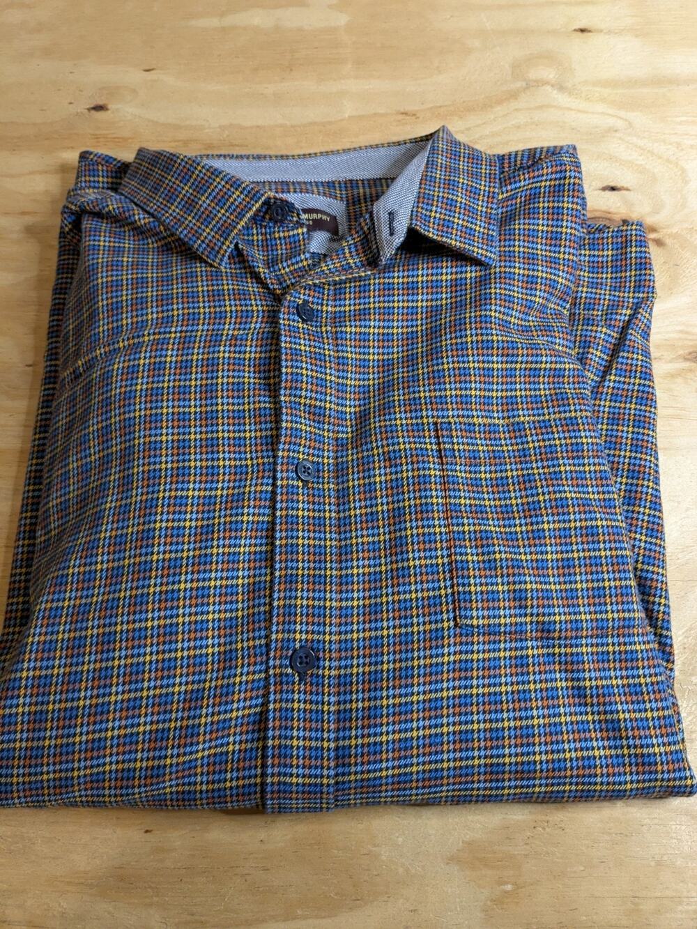 Johnston Murphy Button Up Shirt Men's 3XL 100% Cotton Pockets Long Sleeve Retro